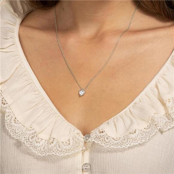 PAVOI 14K Gold Plated Cubic Zirconia Diamond Pendant Necklace for Women - Picture 2 of 6